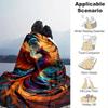 1pc Colorful Phoenix Feather Design Blanket - Home Office Outdoor Gift
