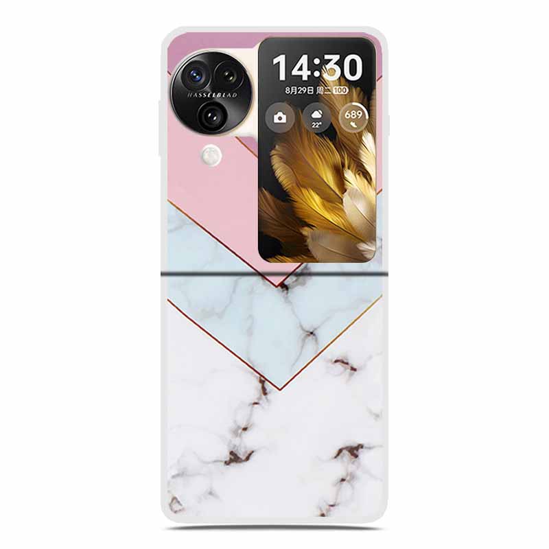 For Oppo Find N3 Flip 5G Cases Clear 6.8" Marble Hard TPU Back Cover For Oppo Find N 3 Flip Phone Cases Coque Fundas Bumper Etui