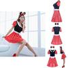 Costum Elegant Sexy pentru Femei Adulte cu Desene Animate Minnie Mouse cu Buline pentru Halloween