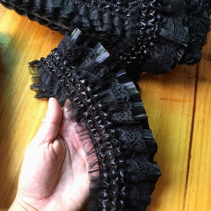 

Изысканная эластичная двойная сетка шифон кружевная ткань ручная работа своими руками манжеты юбка отделка шляпа игрушка кукла одежда для домашних животных швейные принадлежности 1 yard чёрный