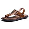 New Summer Outdoor Flip Flops Men Sandals Comfortable Casual Leather Men Breathable Beach Shoes Sandals Plus Size 38~48 D39