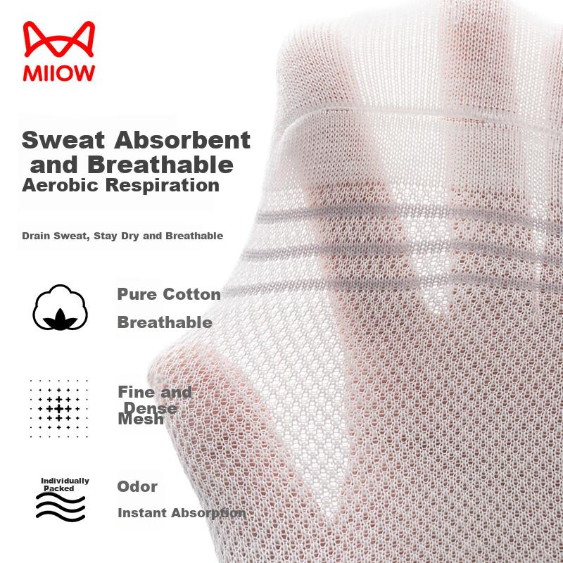 MIIOW 5 Pairs of Men's Socks, Pure Cotton 100%, And Odor-Resistant, Jacquard Mesh Short Tube Socks, Trendy Navy Style