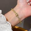 Copper Plated Geometric Bracelet With Irregular Shapes For Fashionable Women