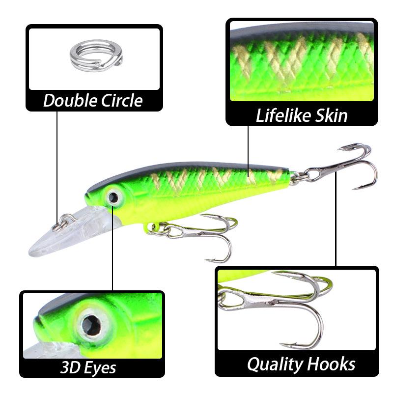 5.5cm Minnow Lure for Sea Bass, Realistic Hard Bait, 3.5g
