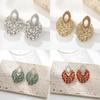 Geometric Alloy Dangle Earrings With Gold Ear Pins For Fashion Women
