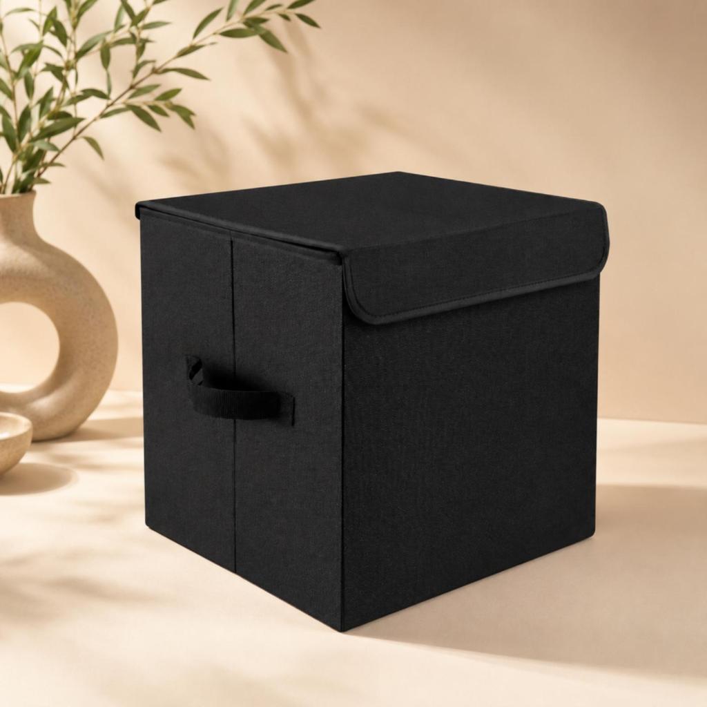 Lidded Storage Hinged cubeTop Foldable Box Carrying Handle