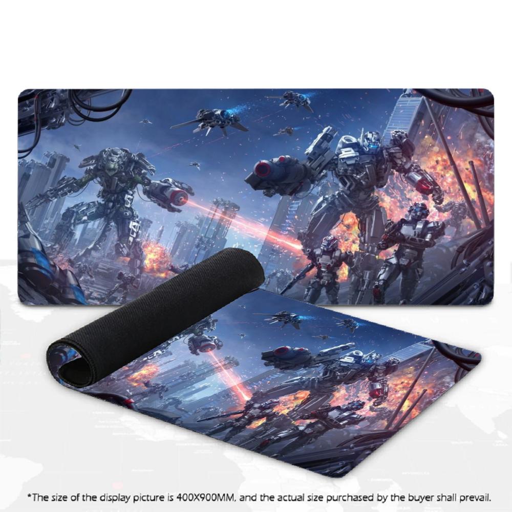 Dunkle Industrielle Mecha Kampf Kunst Druck XXL Großes Mauspads Rutschfeste Schreibtischmatte Für Gaming Arbeiten Büro PC Tastatur Schreibtisch Dekor