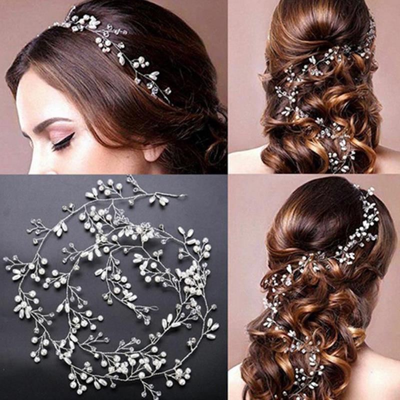 Bandeau de Mariage 35Cm Perle Accessoires Cheveux Mariée Coiffe Décorative