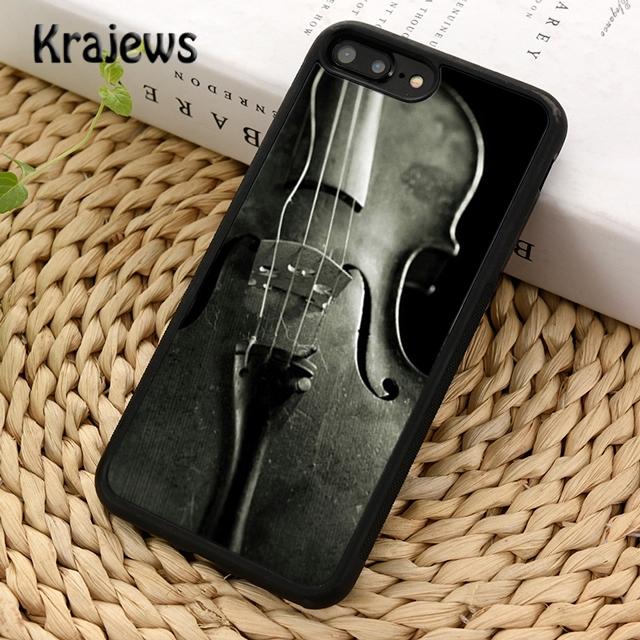 Krajews Elegant Wood Cello Violin Soft Phone Case Cover For iPhone 17 Air 16 15 14 Plus 11 12 13 Pro Max Coque Fundas