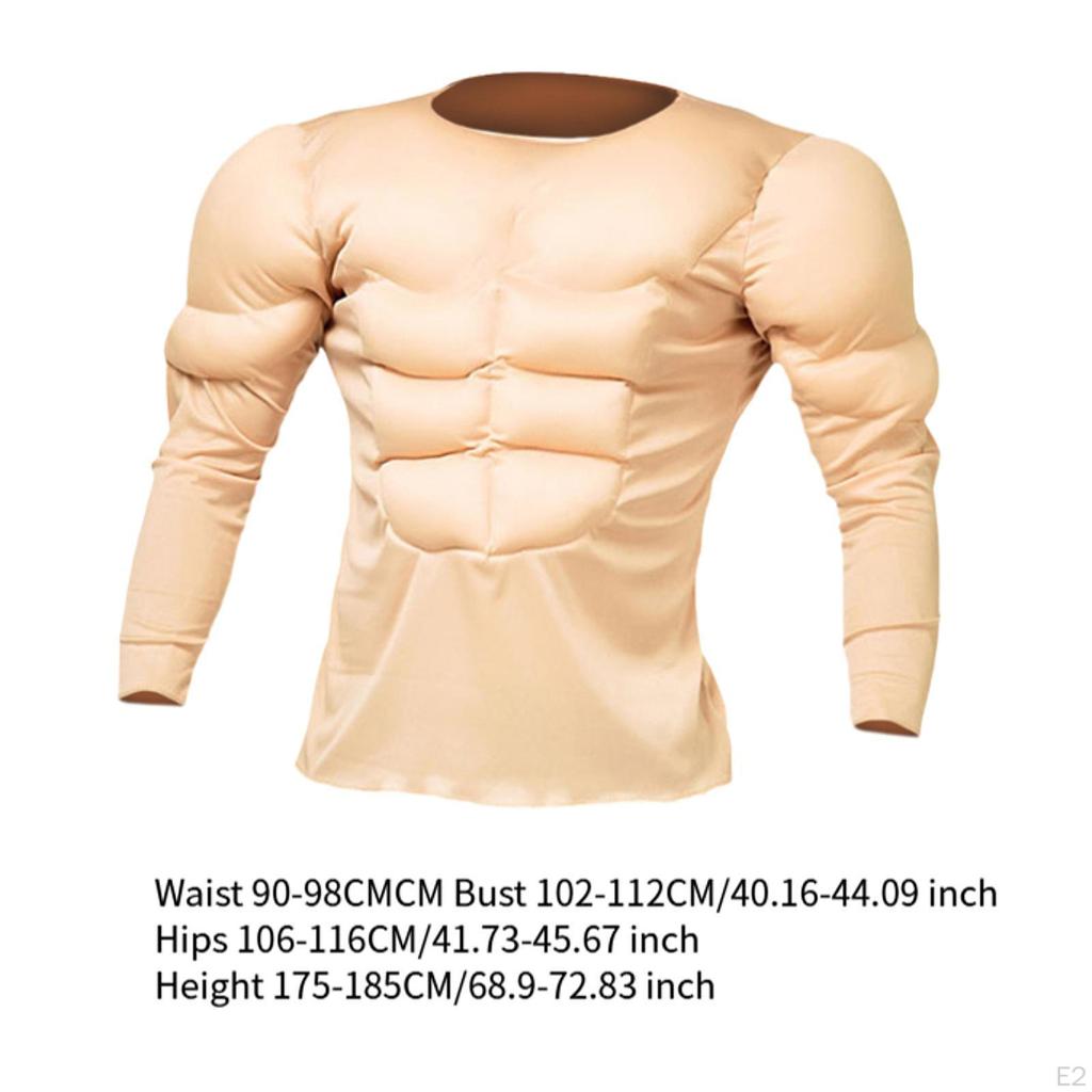 Muscle Shirt Costume 3D Suit Halloween for Cosplay Birthday Adult