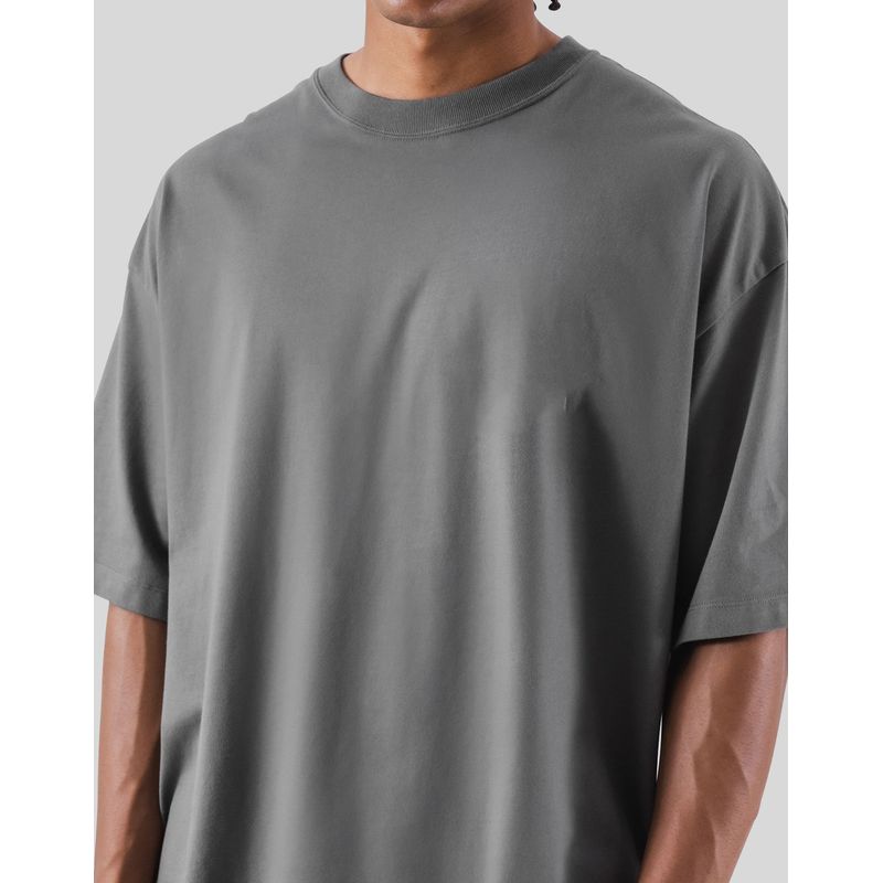 Heavy Weight Pure Cotton round Neck T-Shirt Men Fashion Loose Plus Size Pure Color Fitness Clothes Breathable Summer Sports Short Sleeve