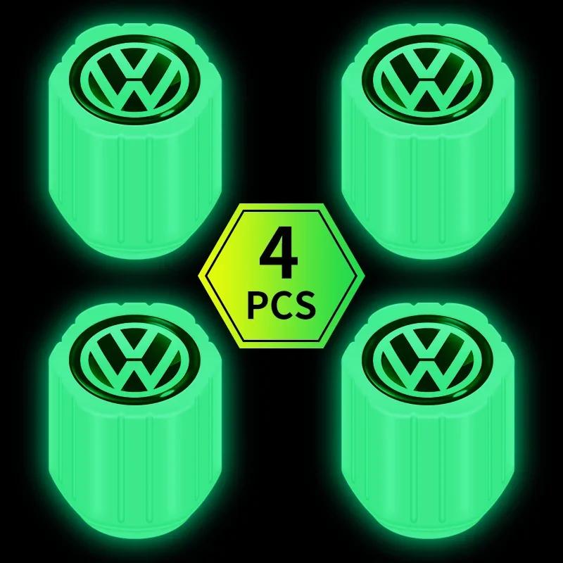 

B6 For Volkswagen Luminous Tire Valve Caps Multi-color Fluorescent Night Glowing Decor For Volkswagen VW GTI R Polo Golf MK8 Pas