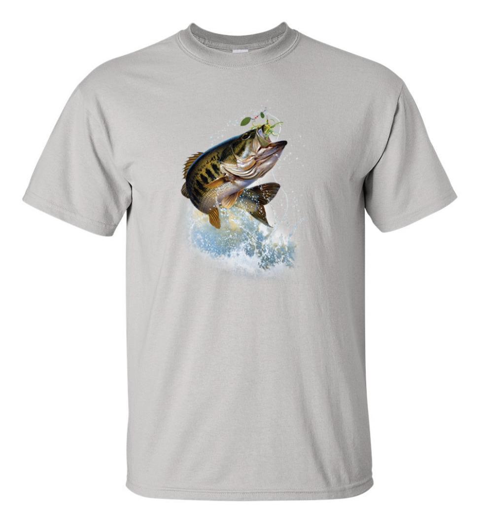 Fish and Hook Bass LureT-Shirt Jumping Bass Fishing Tee XXXL