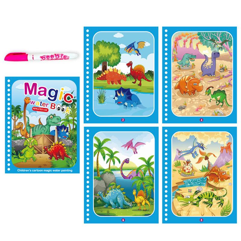Kids Magic Water Drawing Book Water Painting & Coloring Water Drawing Book With 1 Magic Pen Kid Toys Painting Educational Toys