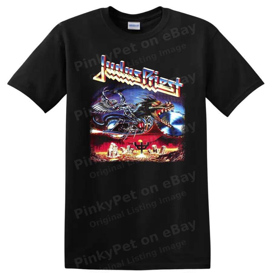 Metal Band Graphic T Shirt Fantasy Art w/ Dragon and Wings Tee