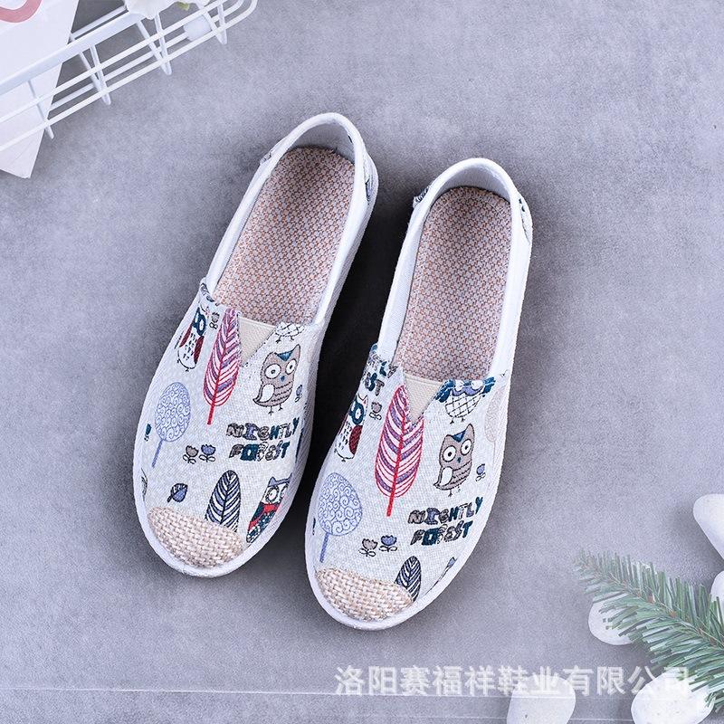 Low-top Casual Single Shoes Cloth Shoes Female Mother Soft-soled Shoes Canvas Student White Shoes