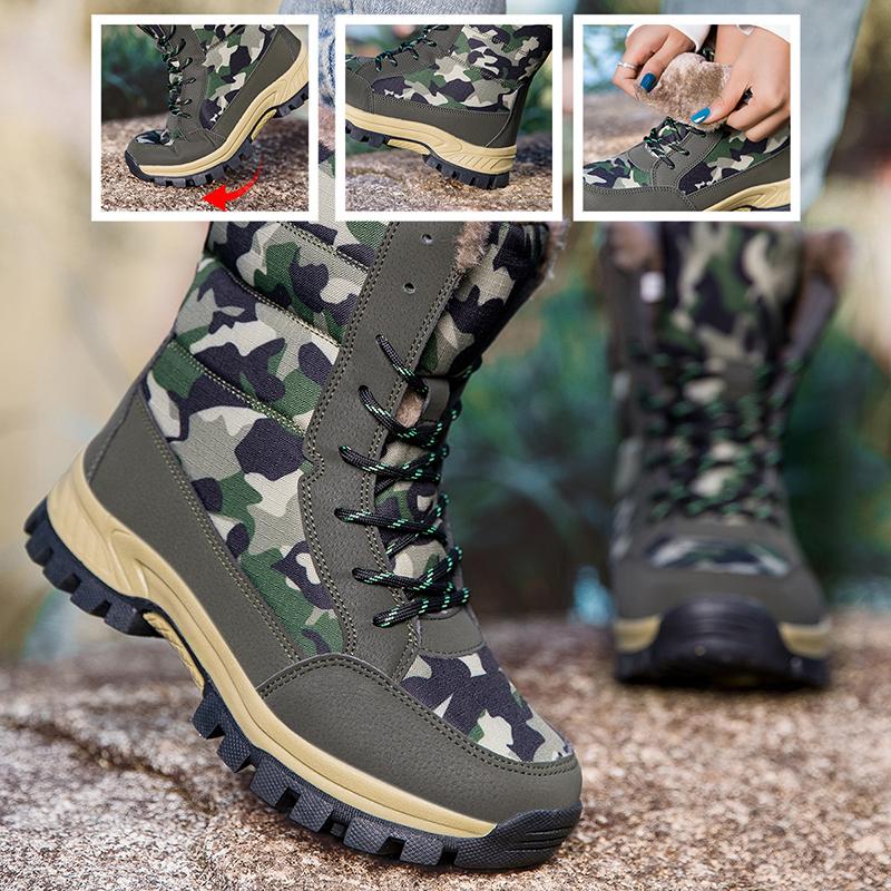 Zimowe buty Grube pluszowe Wodoodporne Antypoślizgowe Buty Moda Damskie Zimowe Buty Ciepłe Futro Botas mujer Damskie Śniegowce Platforma