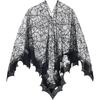 Black Magic Spider Web Bat Women's Cloak Cape, Halloween Gentle Shawl Costume Accessories