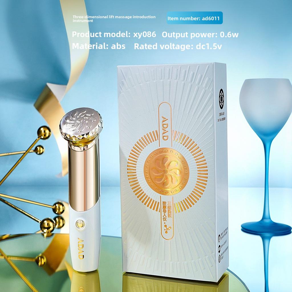 Tredimensionell lyftmassageintroducer främjar absorption av hudvårdsprodukter Högfrekventa ljudvågor Mikrovibrationsskönhetsintroducer