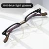 New Blue Light Blocking Glasses Men Women Wood Grain Temples Retro Eyewear Optical Spectacle Eyeglass