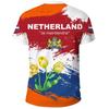 T-shirt homme Pays-Bas, emblème national des Pays-Bas, imprimé 3D, unisexe, tendance, col rond, surdimensionné, ample, style hip-hop, manches courtes