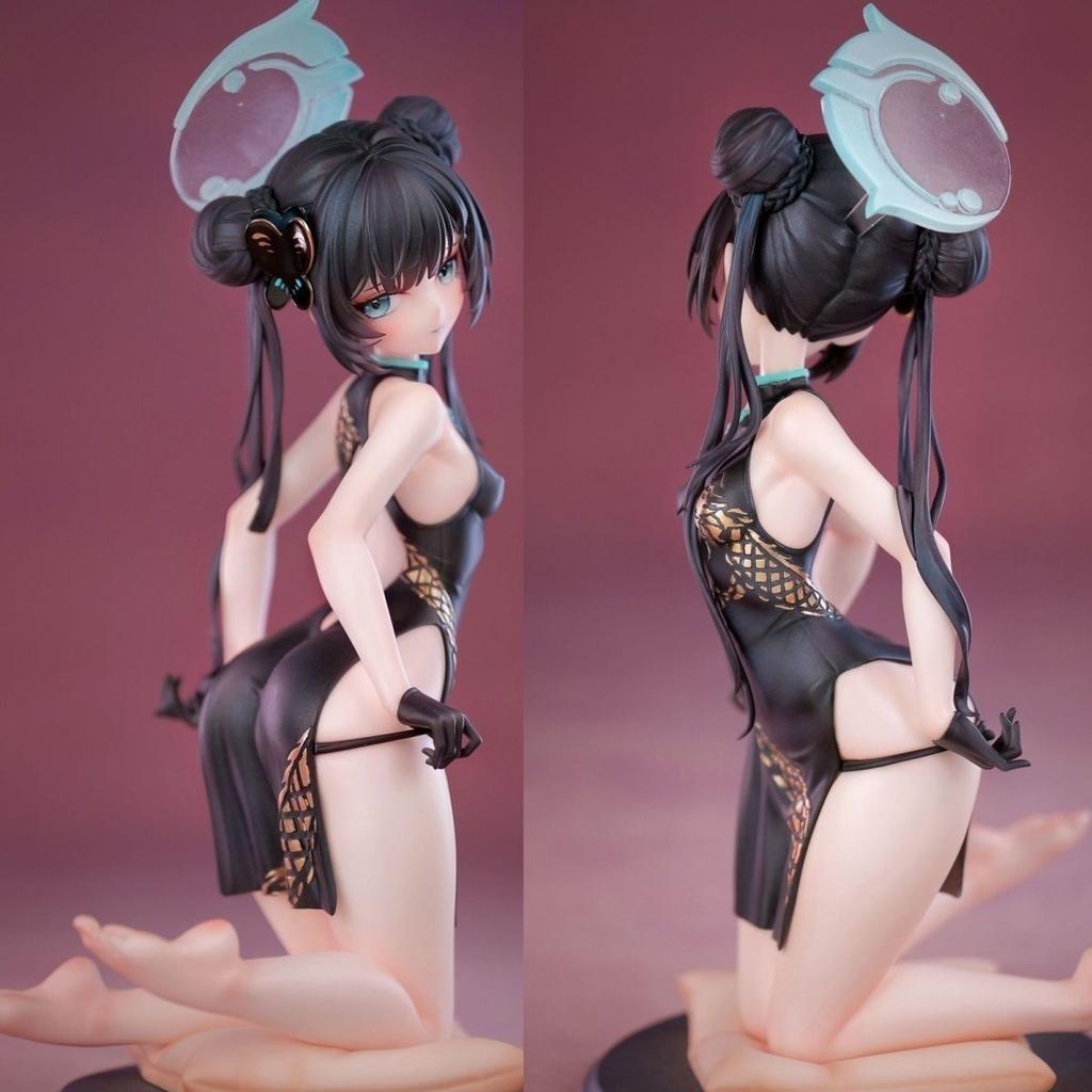 GW Studio Qipao Longhua Fei Sak Two-dimensional Beautiful girl 7.87inch/20cm Anime two-dimensional Can be move PVC Toys Gifts