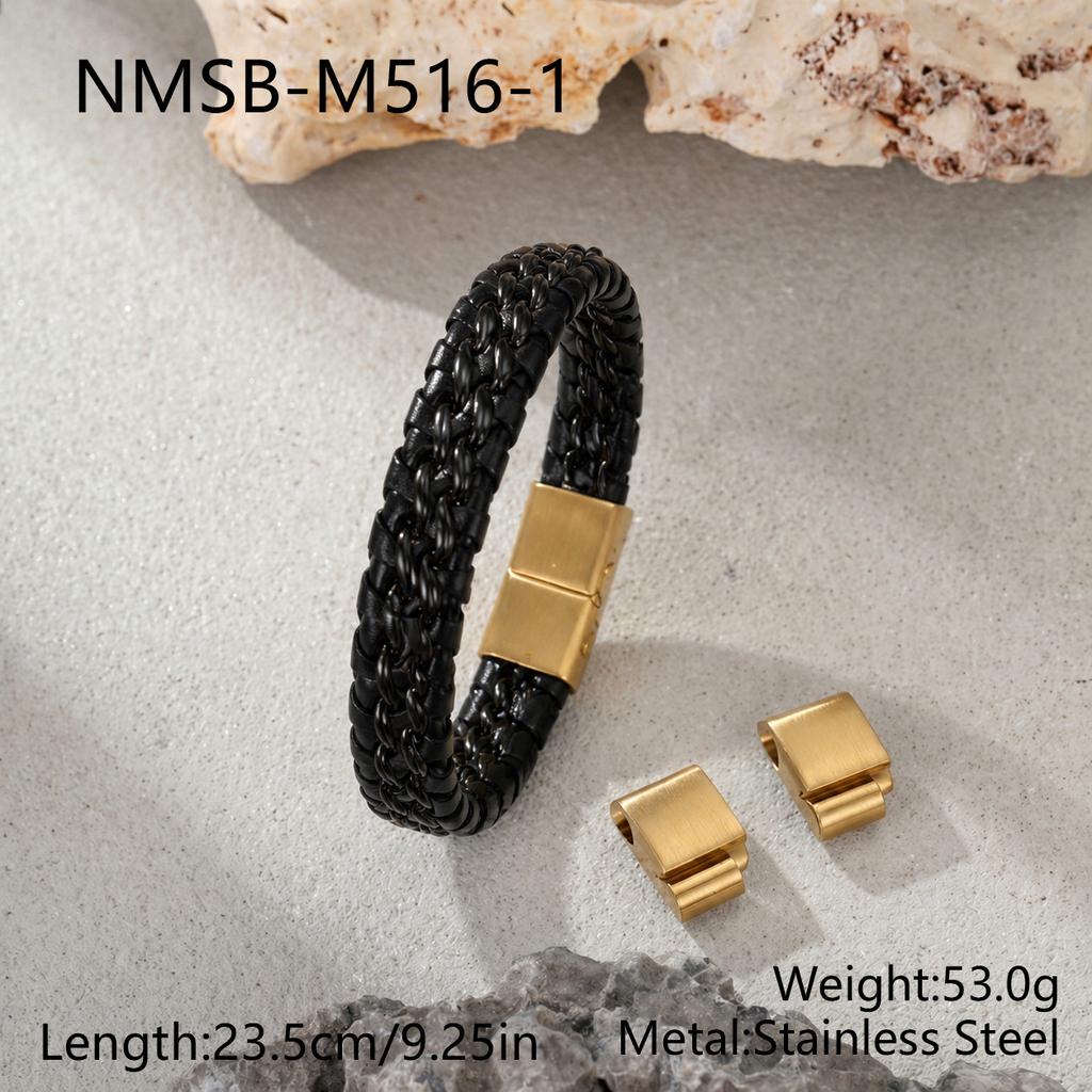 Hantan Jewelry 2026 New Handmade Braided Leather Bracelet With Magnetic Clasp Leren Armband Stainless Steel Bracelet for Men