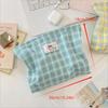 Girly Plaid Cosmetic Bag Large Capacity Travel Portable Women  Clutch Zipper Pouch Handbag Makeup Toiletries Storage Bags