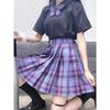 Grid Shaped High Waisted A- line Skirt Plaid High Waist Preppy Style A- line Skirt