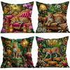 1pcs/4pcs Tropical Jungle Leopard Cushions Pillowcase Polyester Cushion Cover Throw Pillow Pillowcover Home Car Sofa Decor