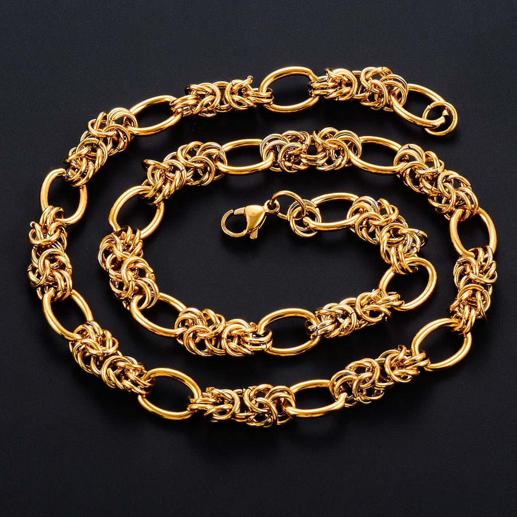 10mm Hiphop Knoten Gliederkette Edelstahl Halskette Armband Hohe Qualität Große Kette Halskette Punk Hiphop Schmuck