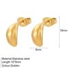 18K Gold-Plated C-Shaped Stainless Steel Moon Stud Earrings for Women