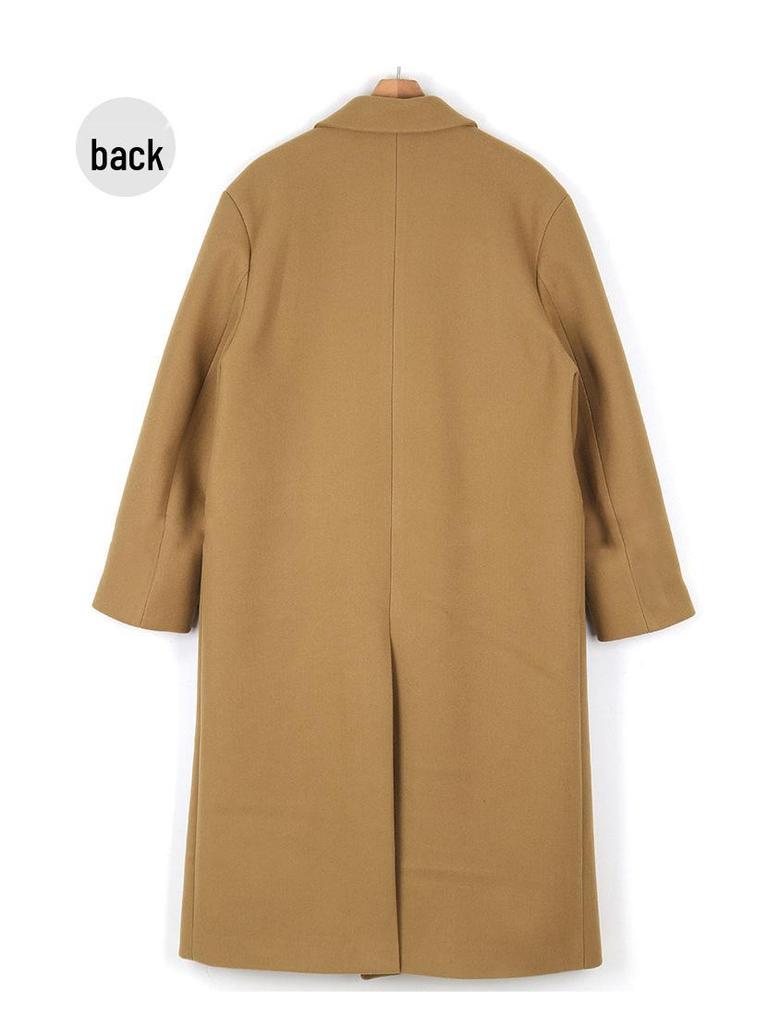 Men's Korean Style Mid-Length Over-the-Knee Wool Coat - Thick, Loose, Trendy Winter Windbreaker