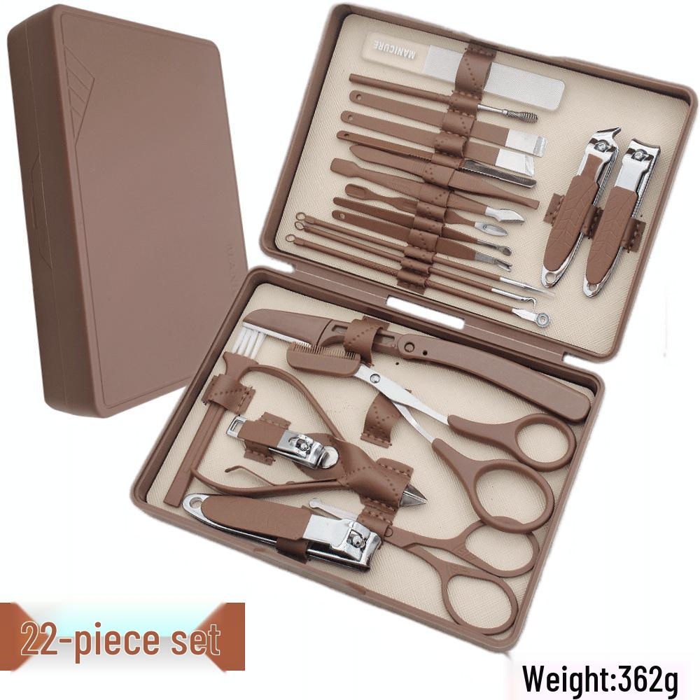 20-Piece Stainless Steel Nail Art Set: Clippers, Cuticle Trimmer, Pliers, Pedicure Knife, Scissors