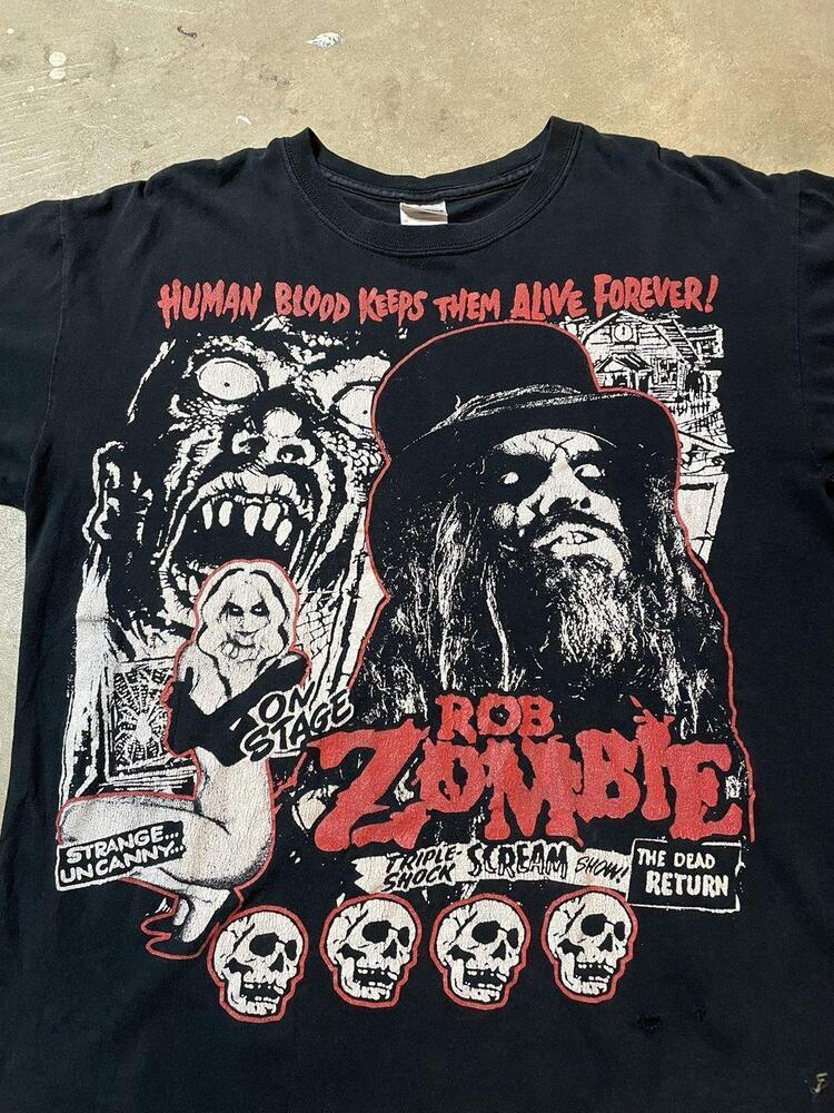 РАСПРОДАЖА Футболка Rob Zombie Черная футболка Rob Zombie Унисекс S-5XL Унисекс Футболка XXL