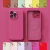For Magsafe Pink Liquid Silicone Case for iPhone 16 Pro Max 15 Pro 14Pro Max 13 12 11 Soft Skin Smooth Magnetic Cover Bumper