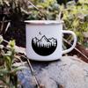 Sunset Forest Creek Creative Enamel Coffee Mugs Outdoor Travel Water Cups Camping Bonfire Party Beer Drink Milk Mug Best Gifts