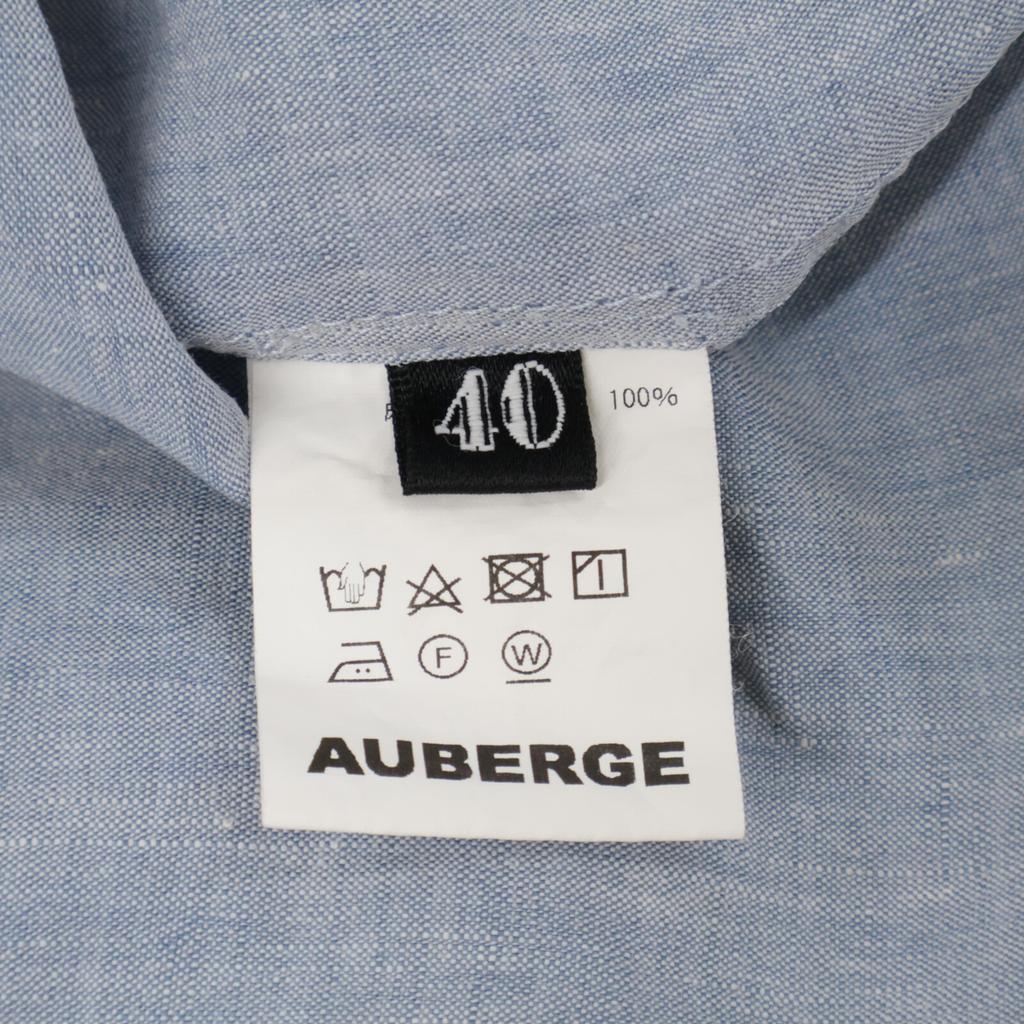 AUBERGE [Excellent Condition] CEZANNE Linen Double Pocket Long Sleeve Shirt/ tops 40 blueUsed