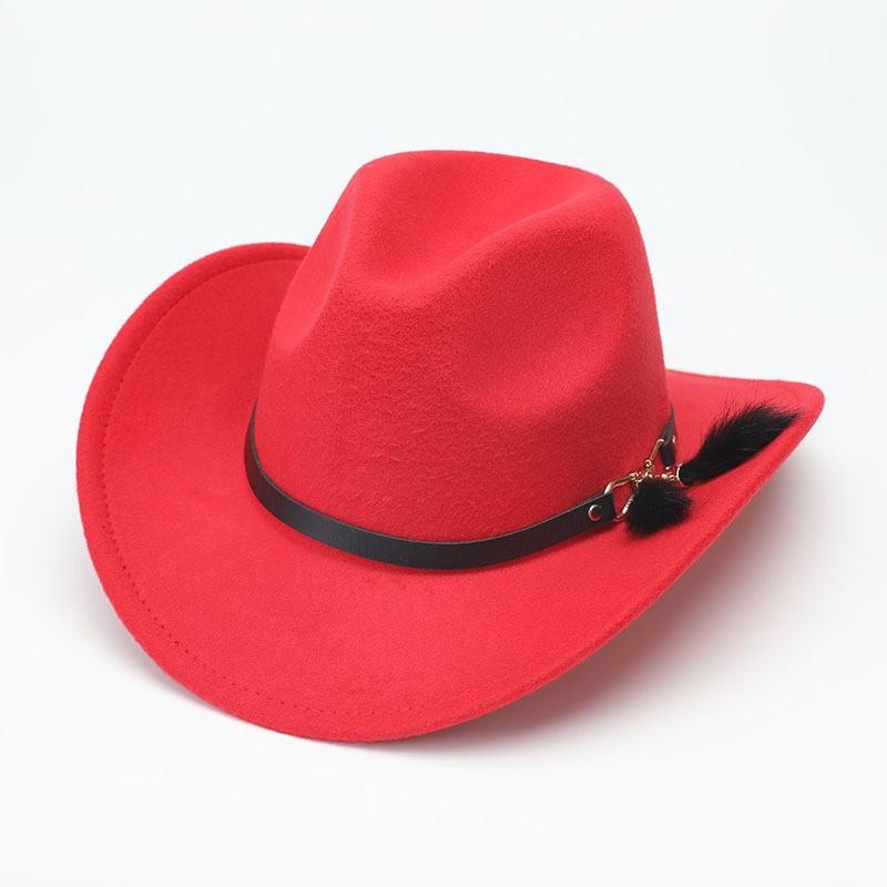 European and American suede warped edge western cowboy hat men and women outdoor curled brim ethnic style top hat felt hat