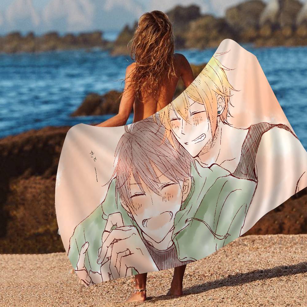 SASAKI and MIYANO Anime Beach Towel Colorful Bath Towels for Girl Microfiber Quick Dry Custom Sand Free Beach Yoga Spa Gym Pool