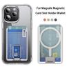Transparent Magnetic For Magsafe Wallet Case For iPhone 17 16 15 14 13 Pro Max Cover For Samsung S24 S25 Ultra Slot Card Holder