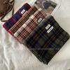 Retro green plaid scarf women's winter Korean version versatile thickened student shawl dual-purpose warm knitted scarf