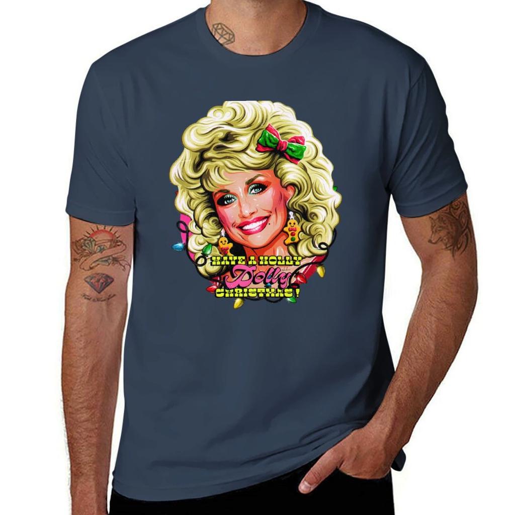 Have A Holly Dolly Christmas TShirt Lightweight Running TShirt