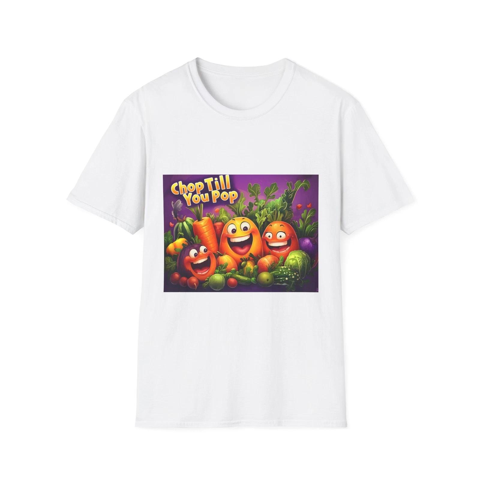 Cheerful Veggie Graphic T-Shirt, Funny Foodie Tee, Gift for Chefs, Kitchen L