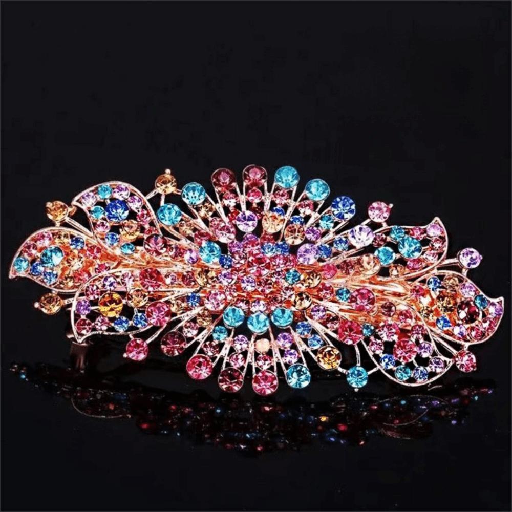 Fashion Large Spring Clip Rhinestone Flower Elegant Women s Hairpin Back-of-Head Hair Clip Hair Accessories