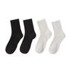 Women's Mid-Calf Spring/Autumn Cotton Knit Socks - Breathable, Sweat-Absorbent, Double Needle Stitching