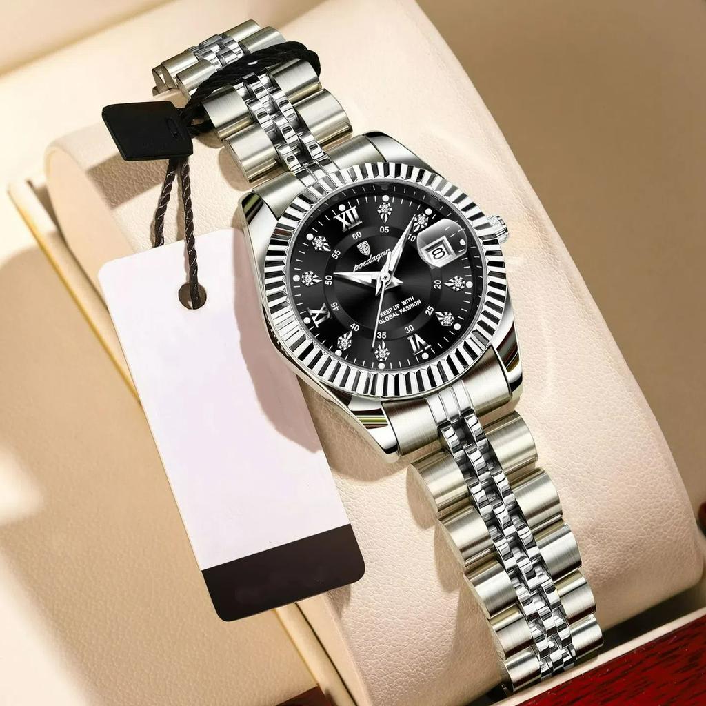 POEDAGAR Luxury Quartz Ladies Wristwatch Waterproof Luminous Date Women Watch Stainless Steel Fashion Women's Watches Gifts
