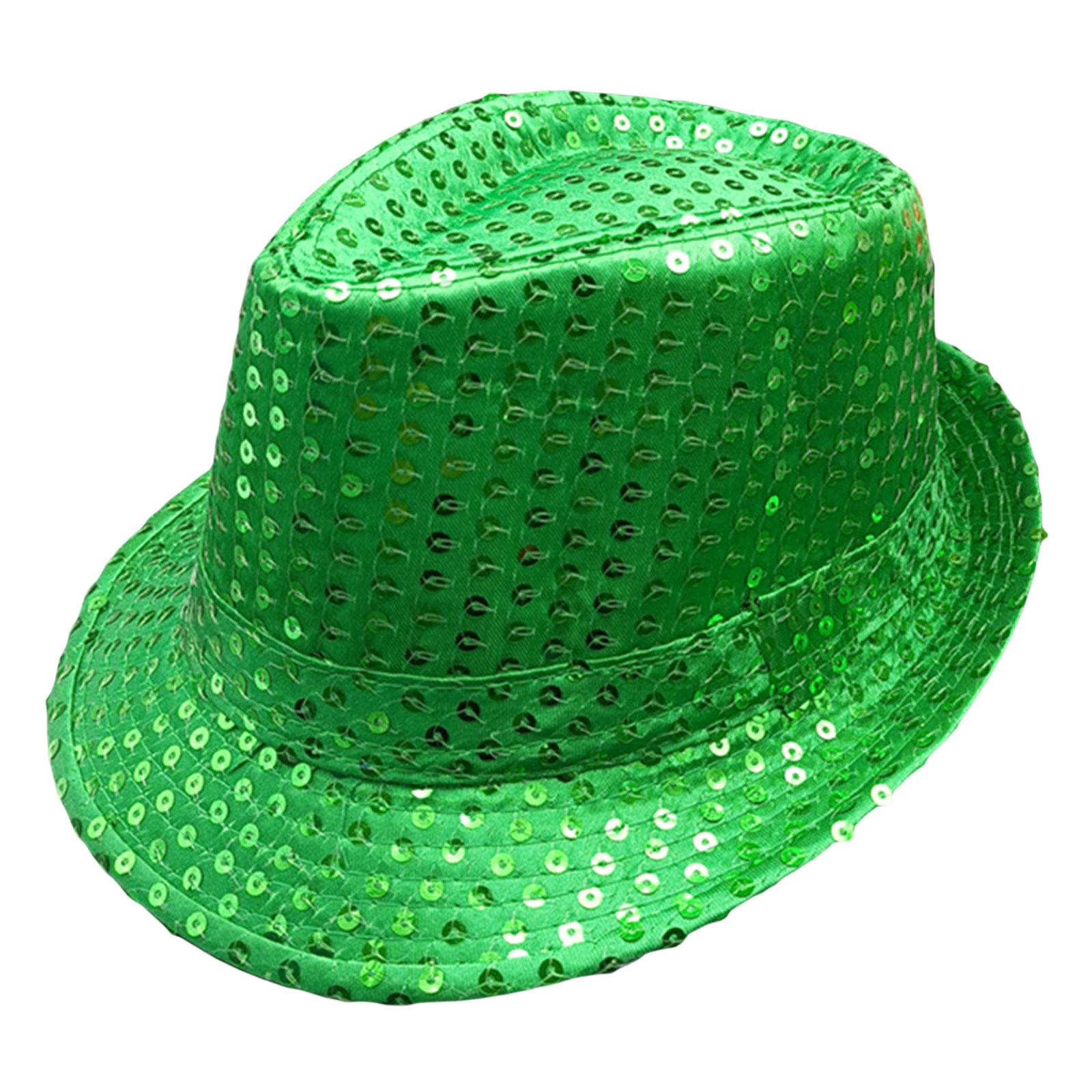 

Men s Women s Jazz Hats Sequins Decorated Stage Dance Performance Party Holiday Hat Cowboy Hats One Size зелений