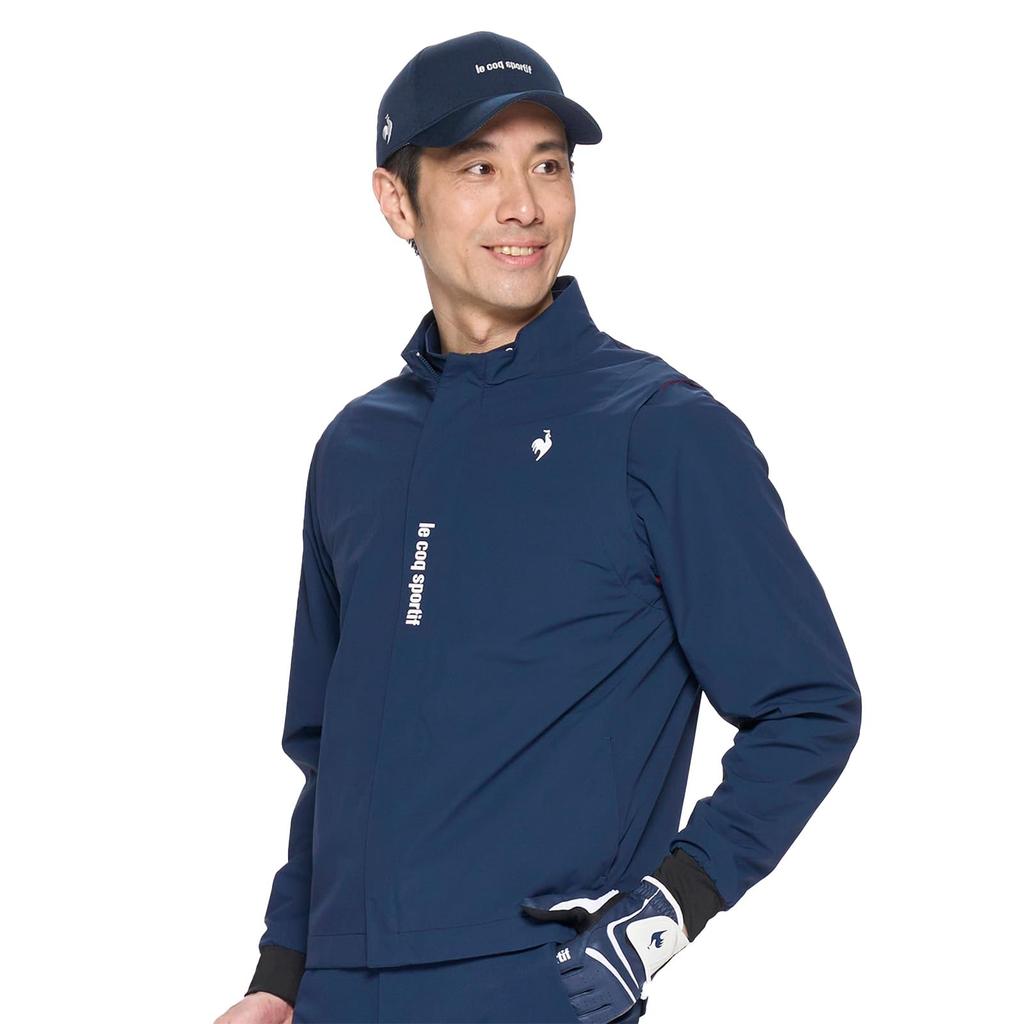 Coq Sportif Blouson Stretch Sleeves Detachable Water Repellent Windproof Golf LG5SWB01M NV00 LL [Le Golf] [NEW BASIC] Men's (Navy)