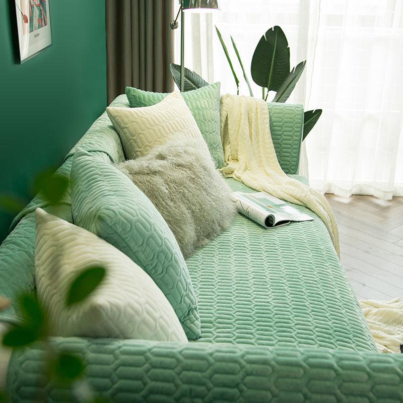 Plush Sofa Cushion Modern Solid Color Fabric Anti-slip Cushion Universal Living Room Thickening High-quality Sofa Decoration